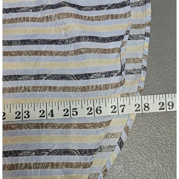 Bugatchi Mens Medium Classic Fit Striped Paisley Button Up Shirt - Picture 13 of 15